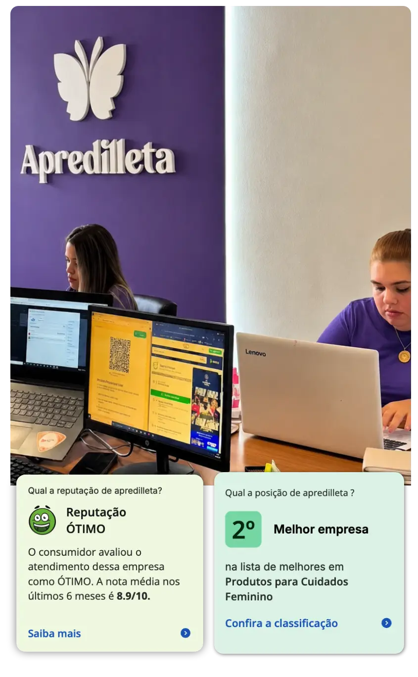 Reputação ótima da empresa e classificação como segunda melhor em produtos para cuidados femininos