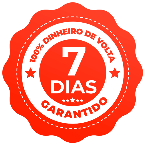 Selo de garantia de 7 dias, 100% dinheiro de volta
